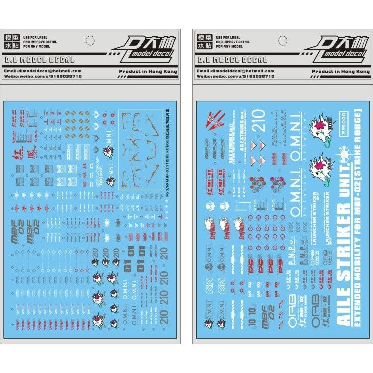 DL DALIN Water slide decal PG Strike Rouge