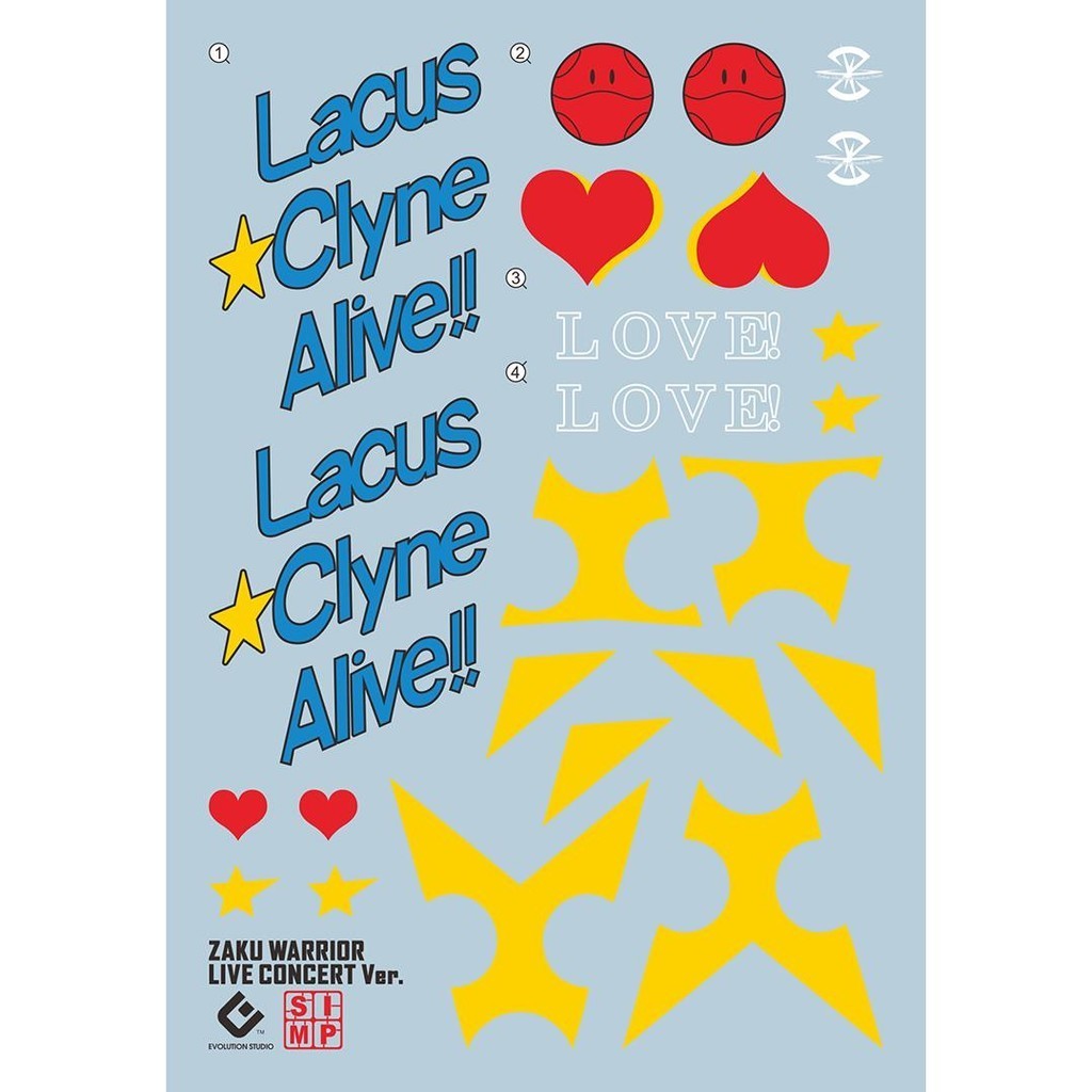 20250721 EVO SEED MG 1/100 Zaku Warrior Live Concert ver. Water Slide Decal EVOMG057