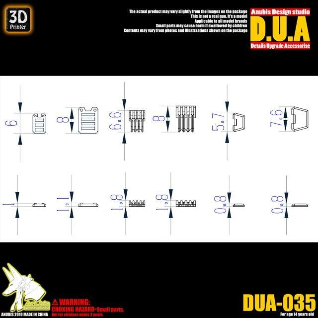 ANUBIS 3D print detail upgrade parts Skirt Armor/Leg Cooling Fin DUA035 no kits
