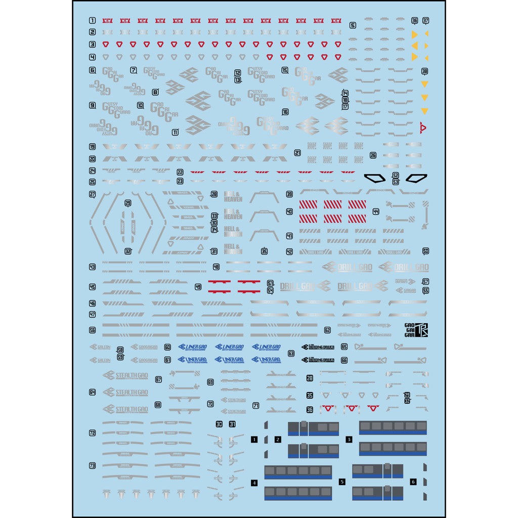 Transamsphere TRS RG 1/144 GAOGAIGAR GGG + Gold YMARG Water Slide Decal TRSRG017 TRSRG017GM