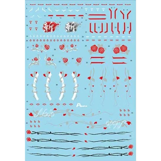 Amax HIRM NOIR FRAME FLUO water slide decal AMAXHIRM003