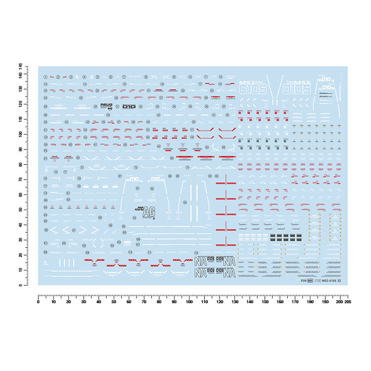 20250722 Artisan's Club MG196 MG 1/100 ZZ Ver.ka MSZ-010S Water Slide Decal