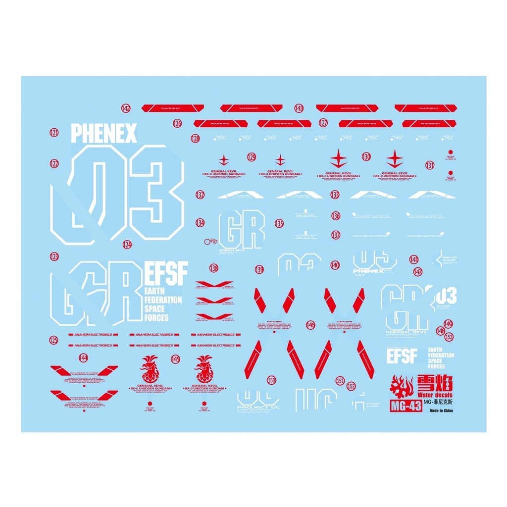 20250722 XUEYAN XY / SNOW FLAME MG Unicorn 03 FHENEX Ver.NT Fluorescences Water slide decal