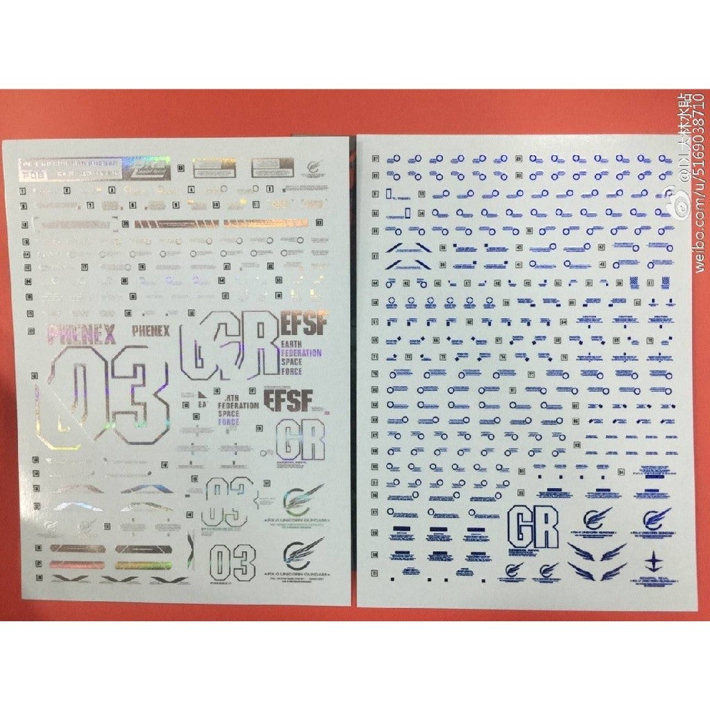 DL DALIN Water slide decal PG 1/60 UNICORN 03 PHENEX