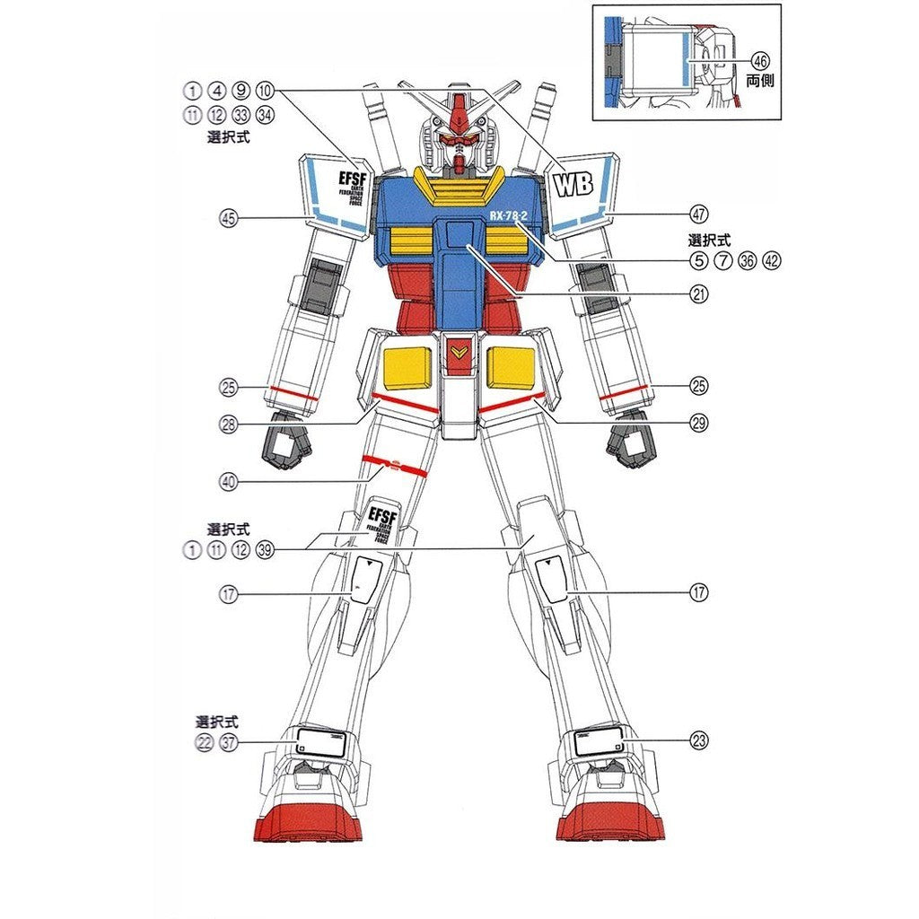 20250721 EVO EG ENTRY GRADE 1/144 RX-78-1 2 3 fluo water slide decal EVOEG001