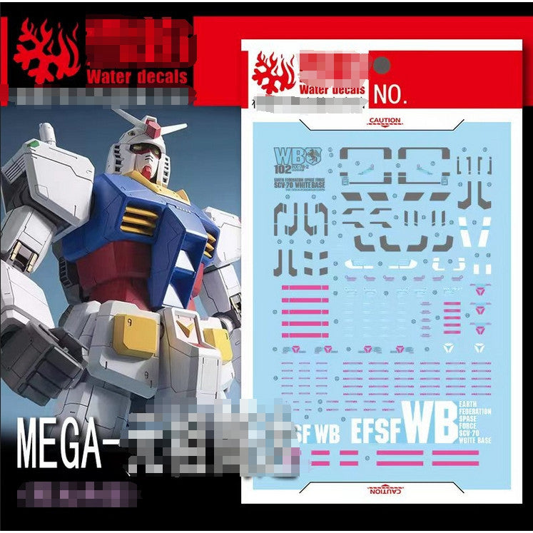 20250722 XUEYAN XY / SNOW FLAME MEGA-02 1/48 RX-78-2Fluo Type Water slide decal
