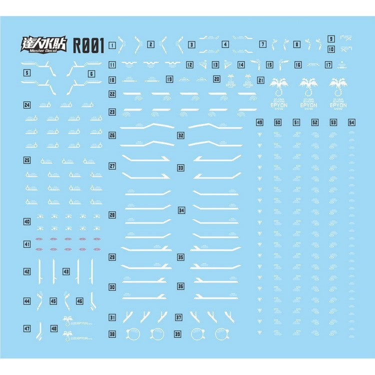 MASTER Water Slide Decal R001 RG 1/144 EYPON Collectibles