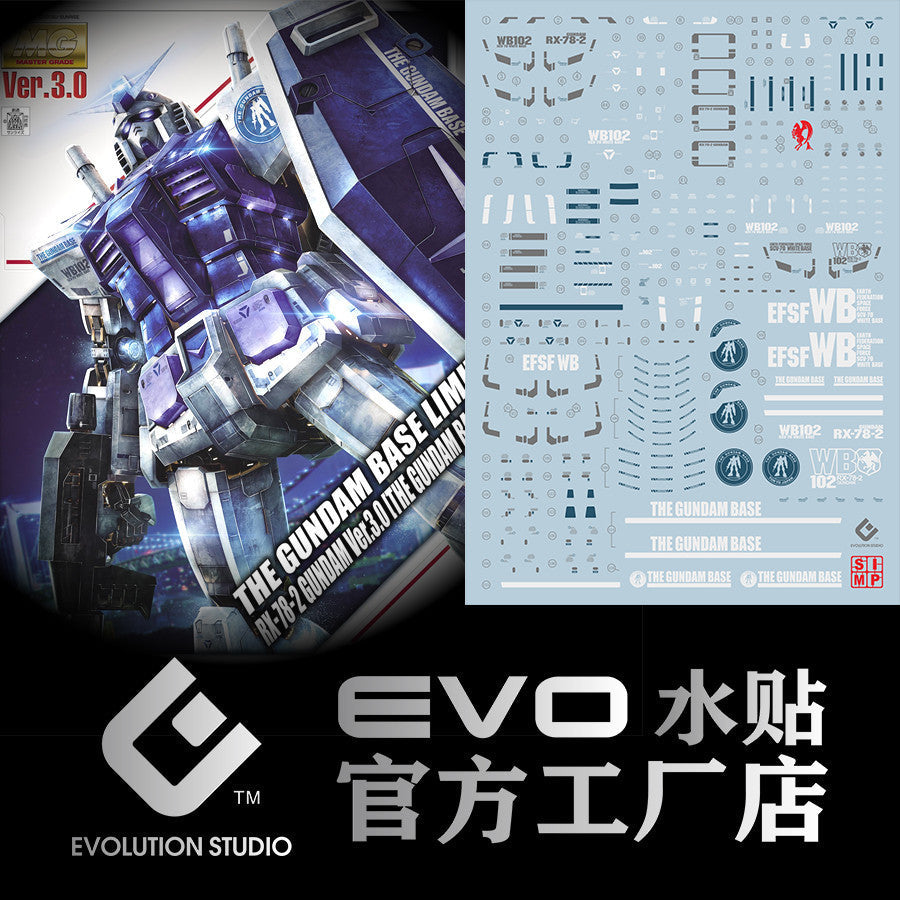20250721 EVO MG 1/100 RX-78-2 RX78 2.0 3.0 Water Slide Decal EVOMG035 EVOMG036