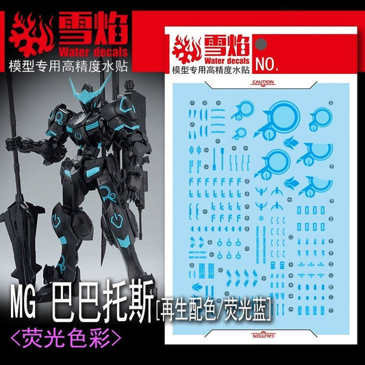 20250722 XUEYAN XY / SNOW FLAME MG 122 Barbatos Fluorescent Blue Water slide decal