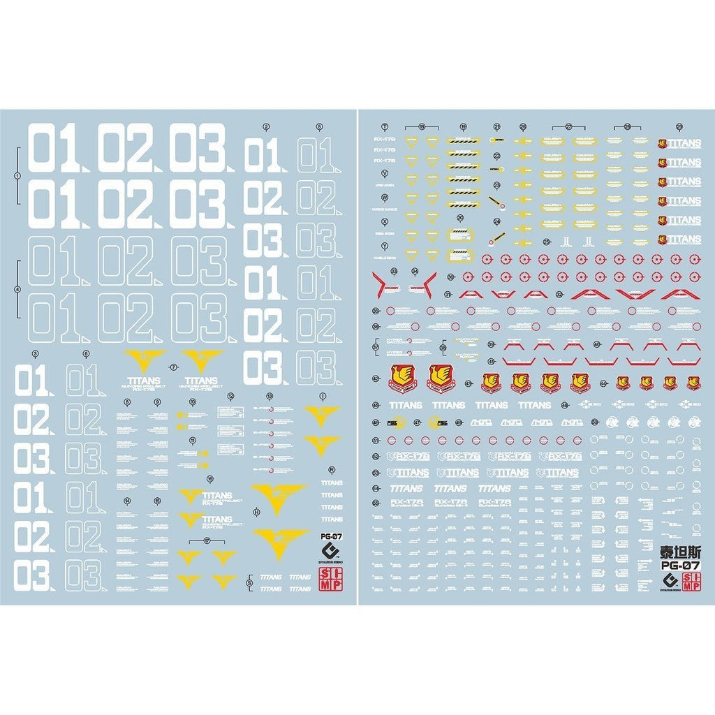 20250721 EVO PG 1/60 Mark-Ⅱ Mk-Ⅱ RX-178 Titans Fluo Water Slide Decal EVOPG002