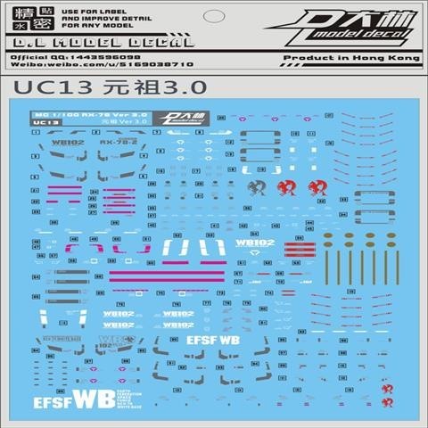 DL DALIN Water slide decal MG Series Ka Nu Hi Nu 00Q GN4 JUSETICE UNICORN DYNAMES RX78