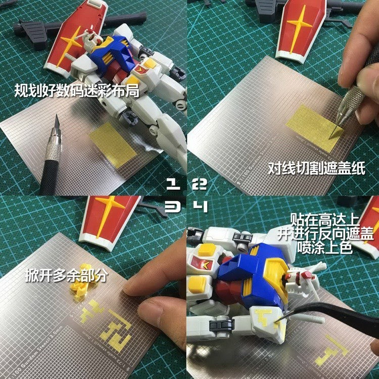 Alexen AJ0080 Cutting mat Steel Digital Camouflage paper grooved engraving drawing template