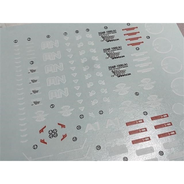 20250722 XUEYAN XY / SNOW FLAME MG 1/100 SEED Zaku Warrior Lunamaria Fluorescence Water slide decal