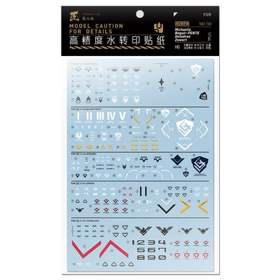 20250722 Artisan's Club TWFM HG 1/44 Michaelis / Beguir-Pente / Heindree / Zowort Water Slide Decal HGWFM134