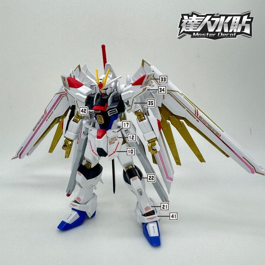MASTER H059 HG 1/144 mighty strike freedom metal gold water slide decal Collectibles