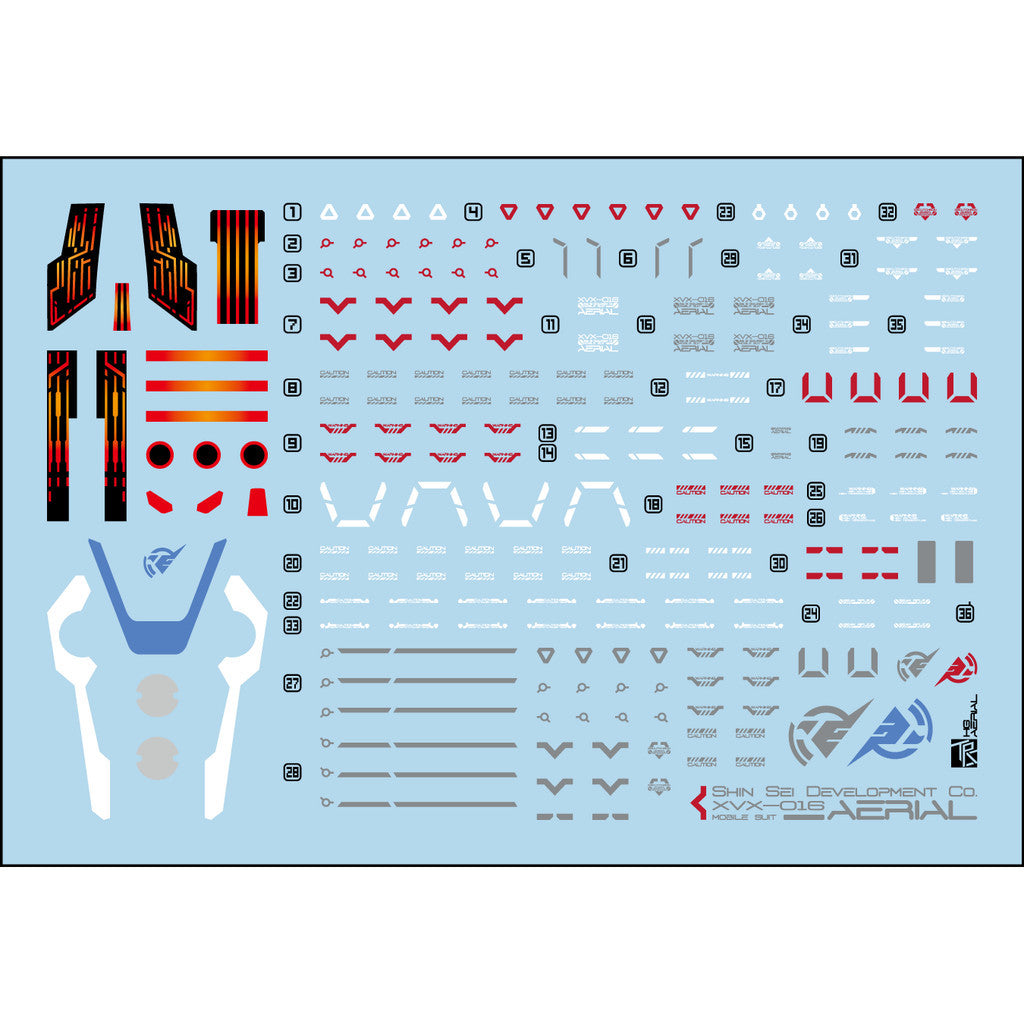 Transamsphere TRS HG 1/144 TWFM Aerial Water Slide Decal TRSHG006