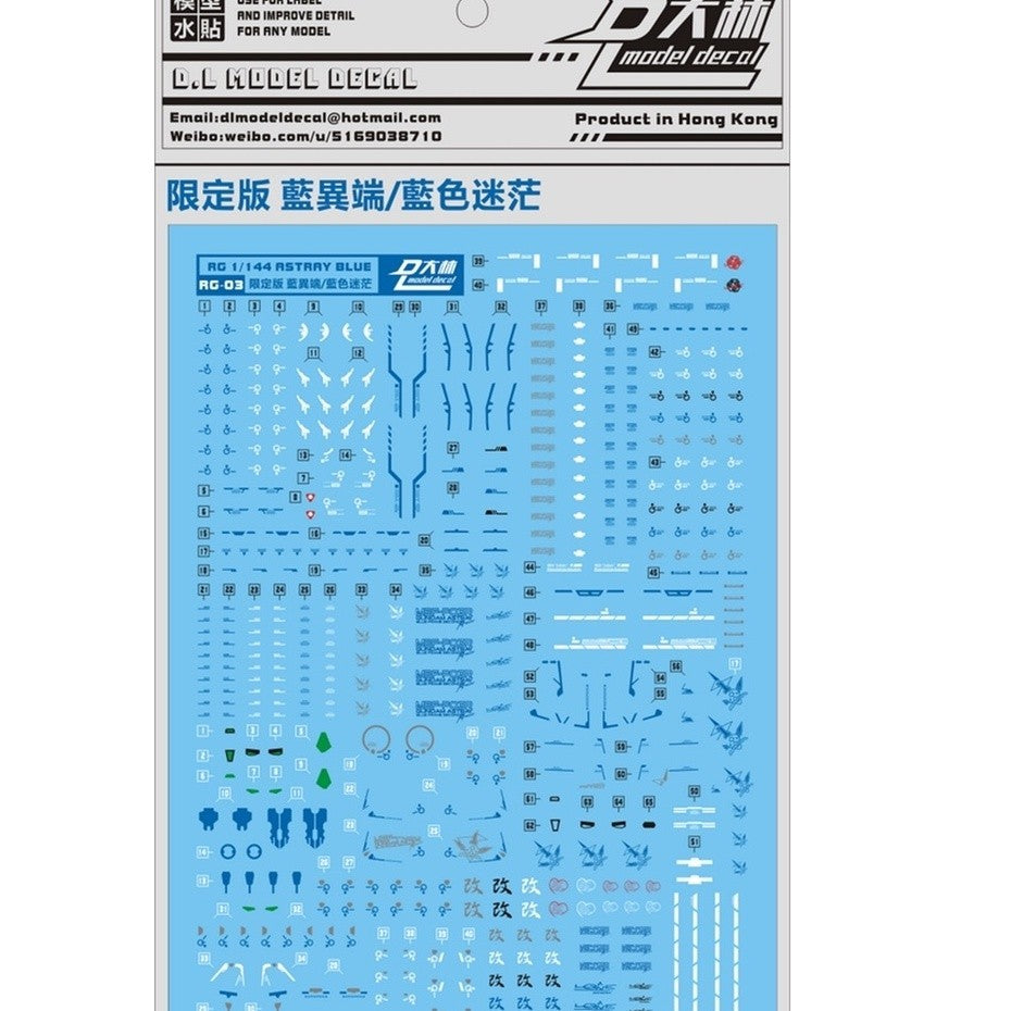 DL DALIN Water slide decal RG 1/144 Blue Frame PB
