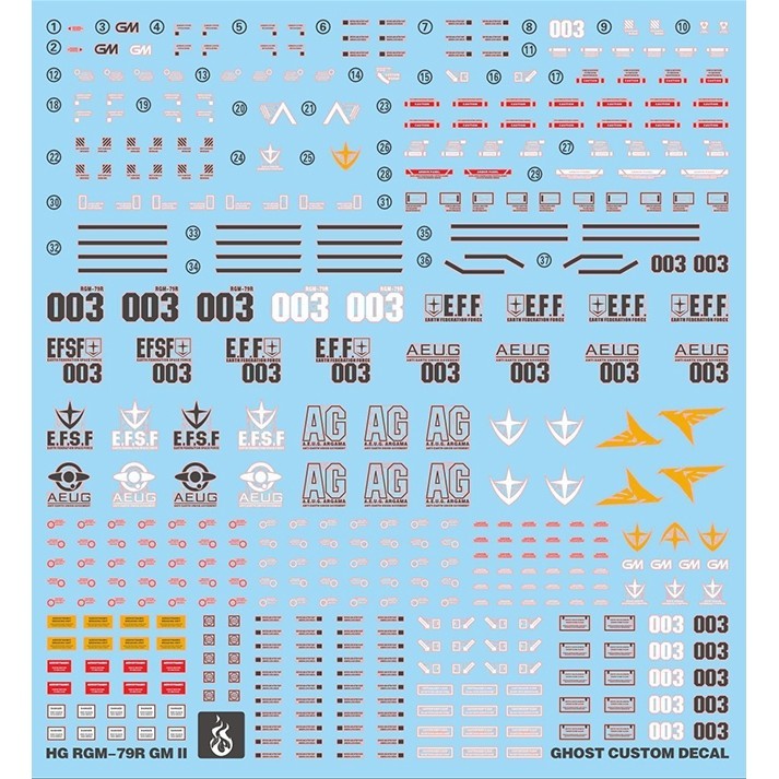 YAN FLAME Water Slide Decal GHOST HG HGUC 1/144 GM II GM 2 Fluo (YANHG029) 20250721