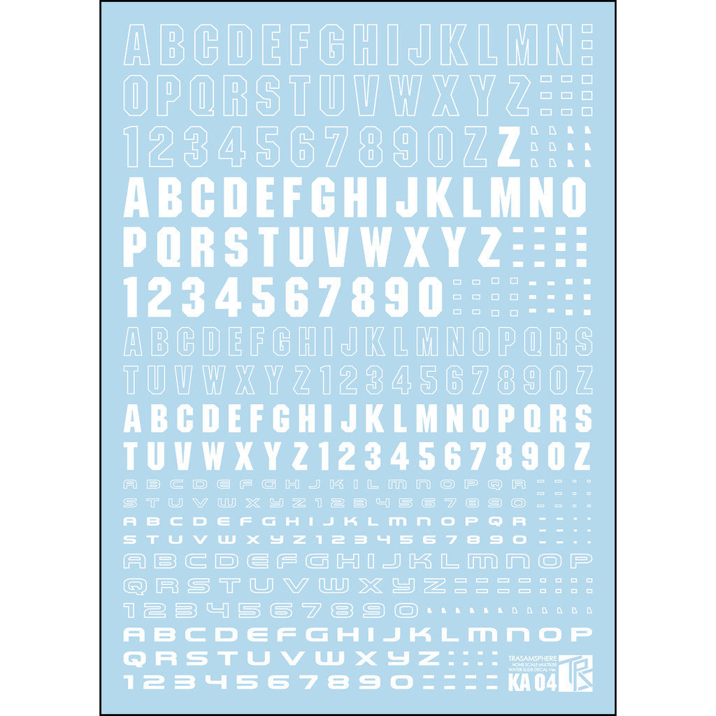 Transamsphere TRS KA Gneral Use Letter / Number / Sign Detail Water Slide Decal TRSTYKA01G TRSTYKA01W TRSTYKA02W TRSTYKA02G TRSTYKA03 TRSTYKA03SG TRSTYKA04W TRSTYKA04G