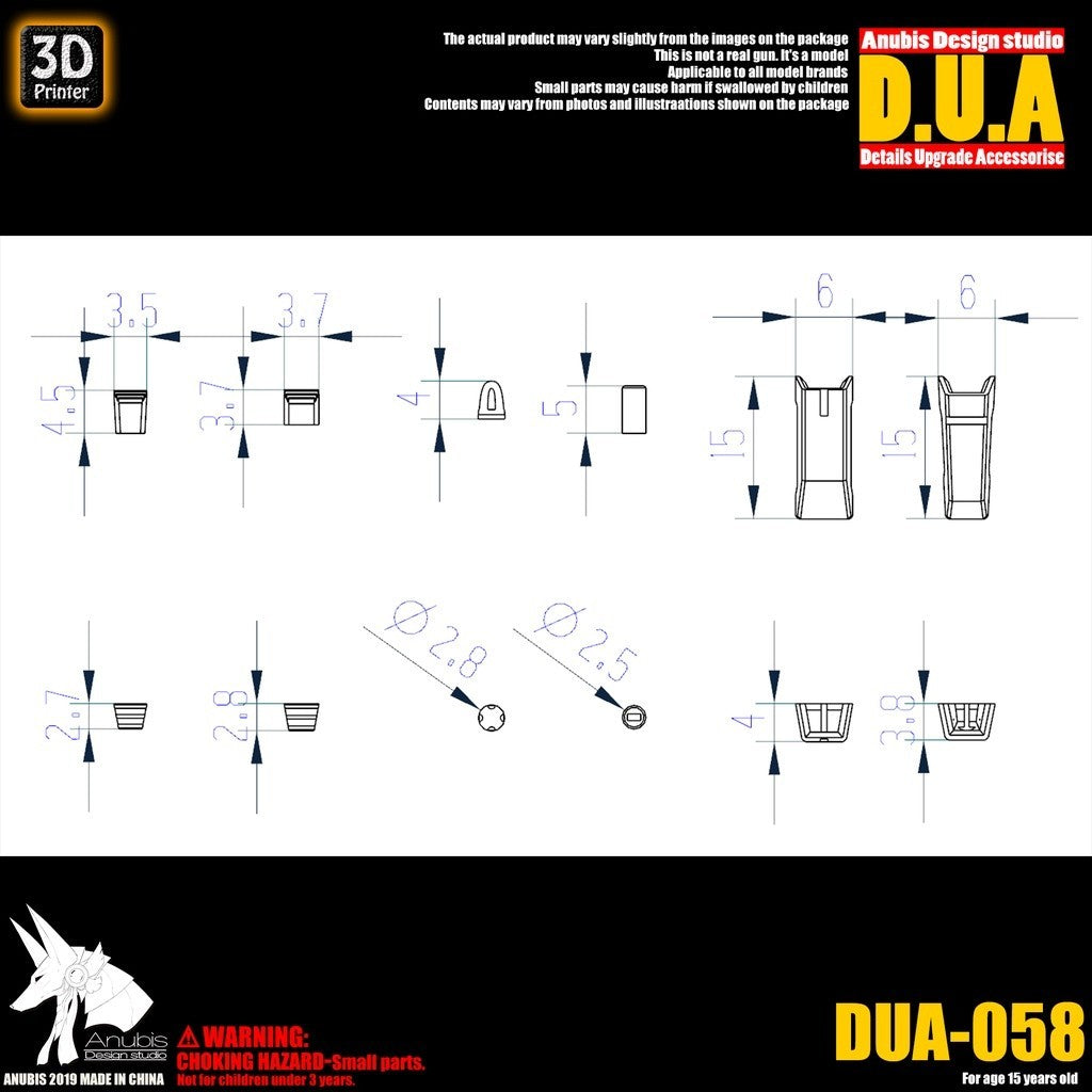 ANUBIS 3D print detail upgrade parts Resin Up Heavy Armor / Nozzle Missile DUA058 no kits