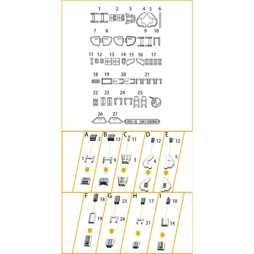 ANUBIS 3D print detail upgrade parts GP013 parts fit for RG RX-0 Unicorn no kits Collectibles