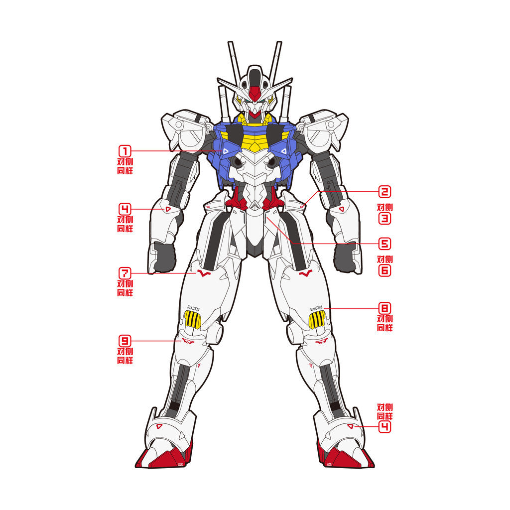 Transamsphere TRS HG 1/144 TWFM Aerial Water Slide Decal TRSHG006
