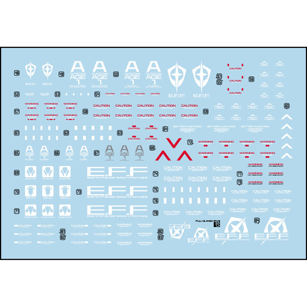 Transamsphere TRS MG 1/100 AGE-1 FULL GLANSA Water Slide Decal TRSMG017FG