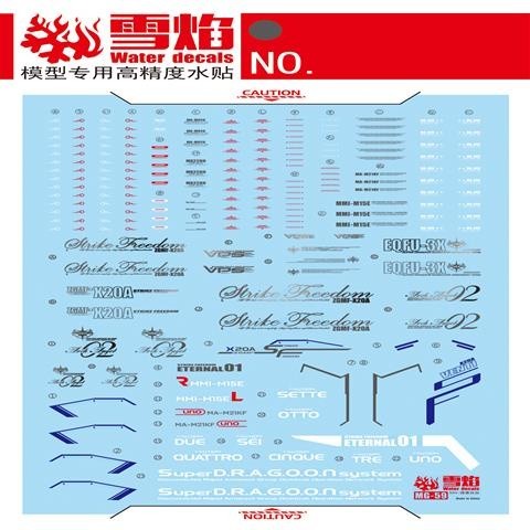 20250722 XUEYAN XY / SNOW FLAME MG 1/100 STRIKE FREEDOM  Fluorescence Water slide decal