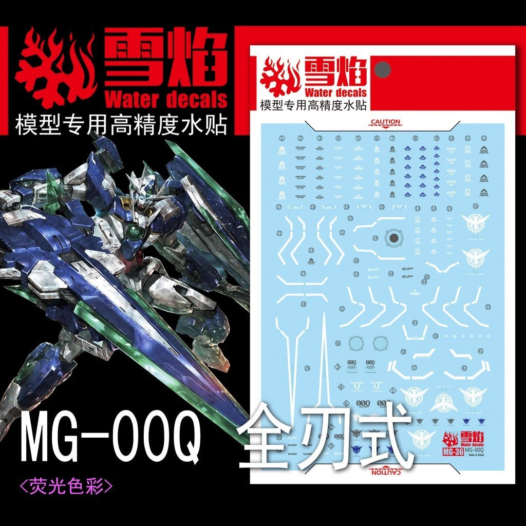 20250722 XUEYAN XY / SNOW FLAME MG 1/100 GNT-000 Full Saber 00Q 00 Qant GN4 Water slide decal