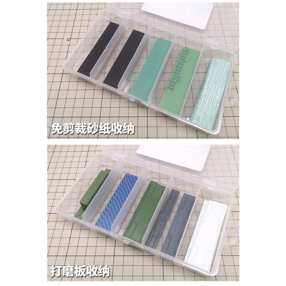 Ms MS050 Military Model Sponge Sandpaper/Sandpaper Sanding Board Portable Storage Organizing Box