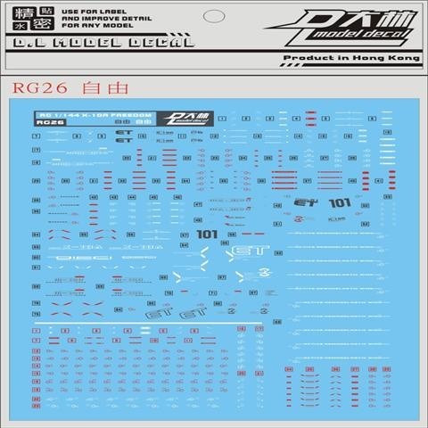 DL DALIN Water slide decal RG Series EVA 01 Impulse Unicorn Freedom Crossbone Strike