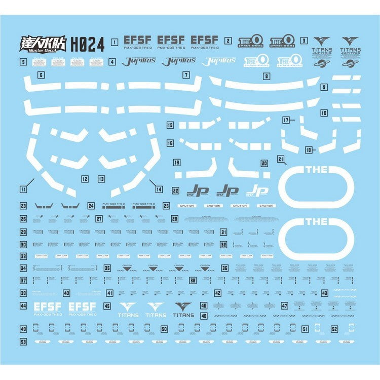 MASTER Water Slide Decal H024 HG 1/144 THE O Z Fluo Type Collectibles