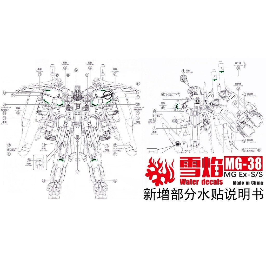 20250722 XUEYAN XY / SNOW FLAME MG 1/100 EX-S/S  Ver1.5    Fluorescence Water slide decal