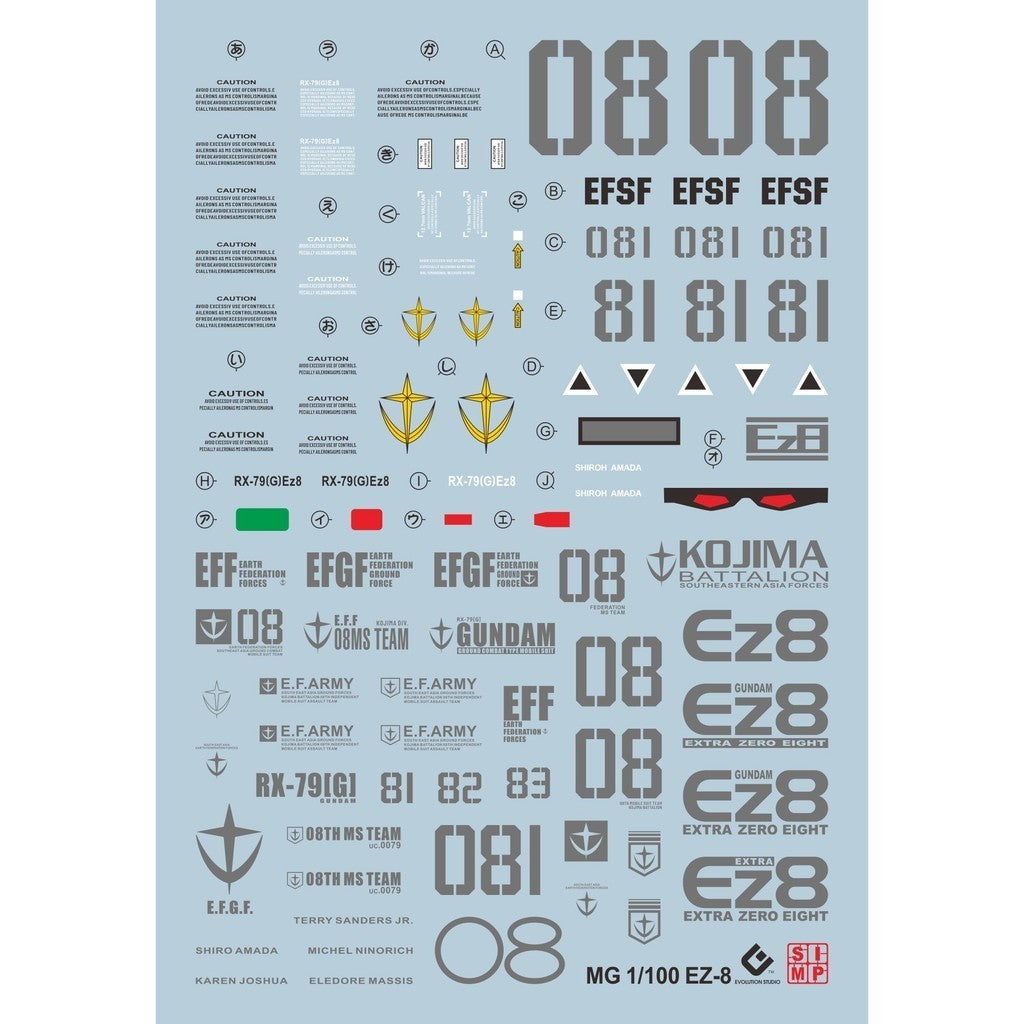 20250721 EVO MG 1/100 Ez-8 EZ8 08MS RX-79 G Water Slide Decal EVOMG006