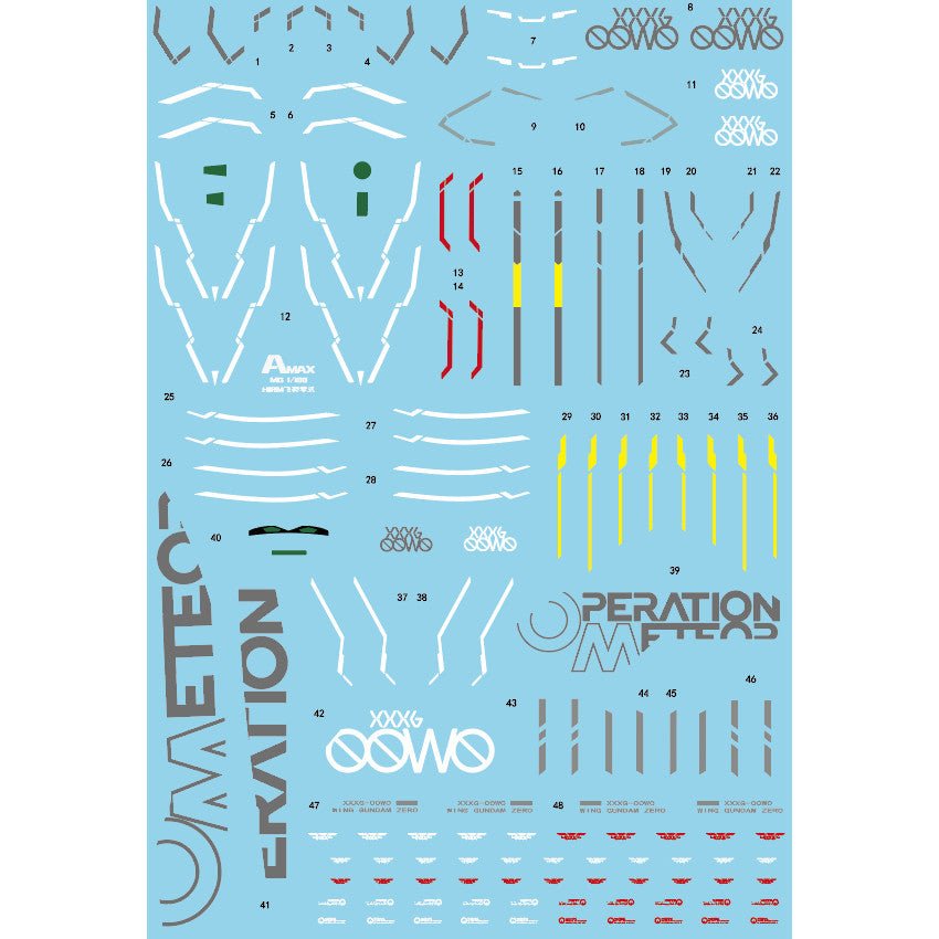 AMAX HIRM 1/100 MJH Wing Zero Fluo Water Slide Decal AMAXHIRM006