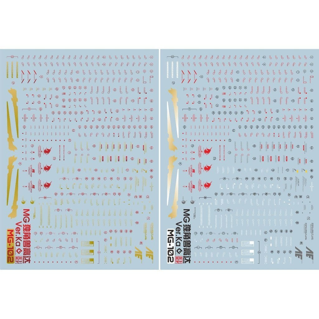 20250721 EVO MG RX-0 Unicorn fluo GOLD coating water slide decal EVOMG015 EVOMG016