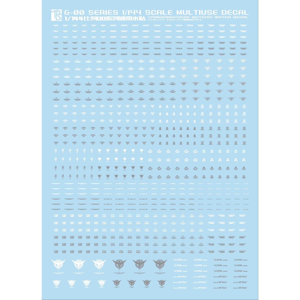 Transamsphere TRS MG RG HG 1/144 1/100 00 Series Sign Water Slide Decal TRSTYTU003RG TU003WG TU003RB TU003WB TU004WB TU004GR