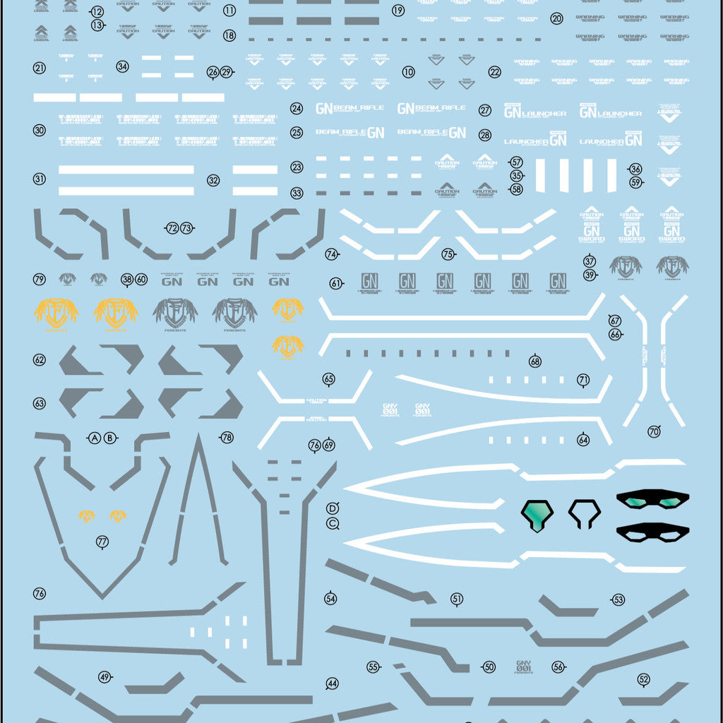 Transamsphere TRS MG 1/100 GNY-001 ASTRAEA PROTO GN TWIN BROAD BLA DE Water Slide Decal (Kits not included) TRSMG021W