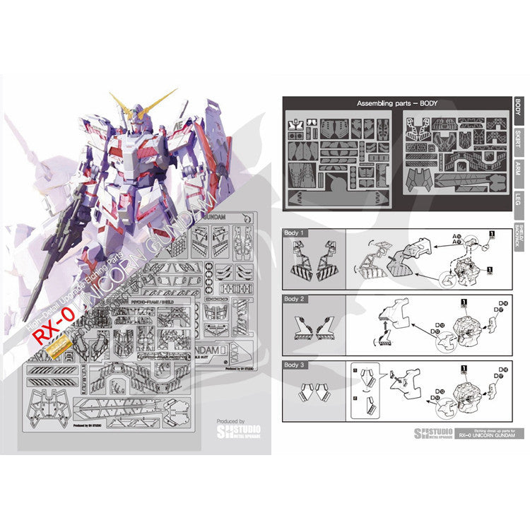 SH STUDIO Upgrade Metal Etching Parts MG 1/100 OVA Unicorn Series