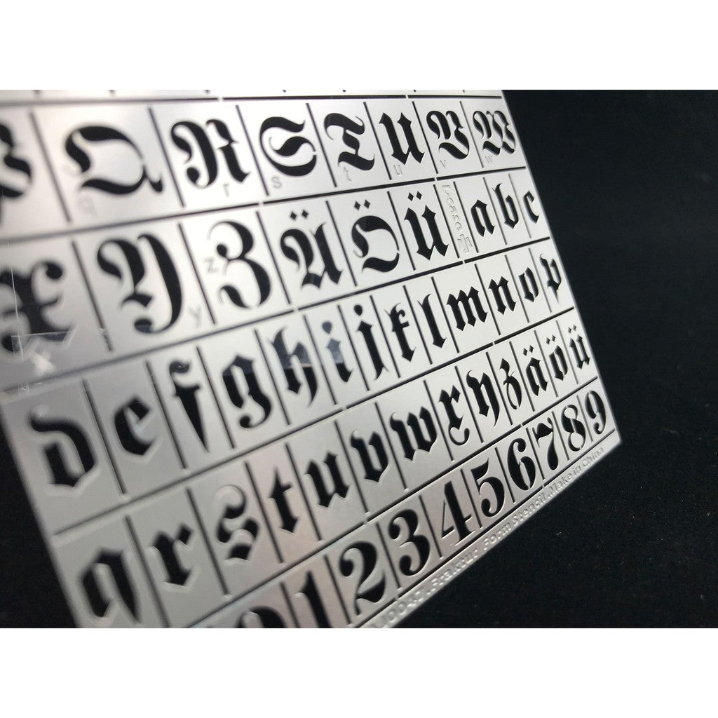 Alexen AJ0047 Stencil Tools for WW2 German Fraktur Letter Style