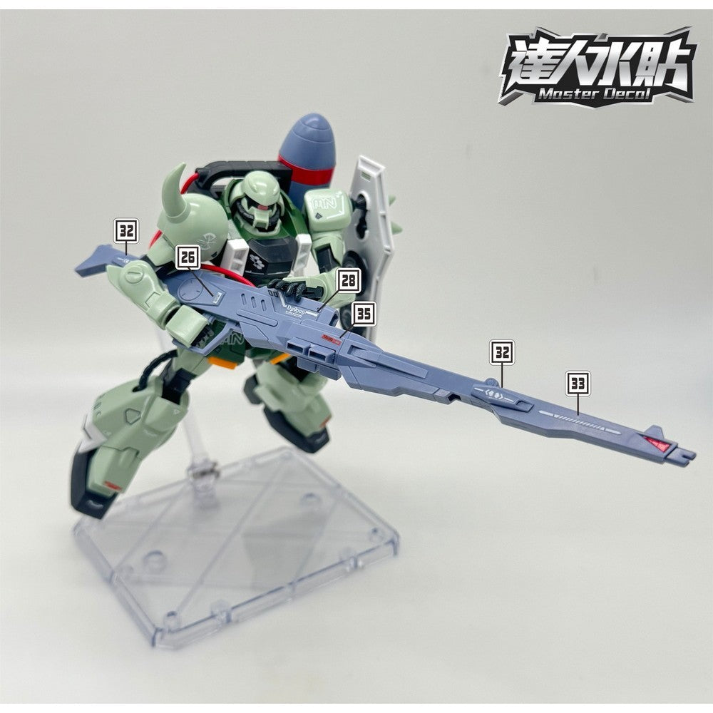 MASTER 1/144 H066 HG gunner zaku warrior red green Fluo water slide decal NO KITS Collectibles