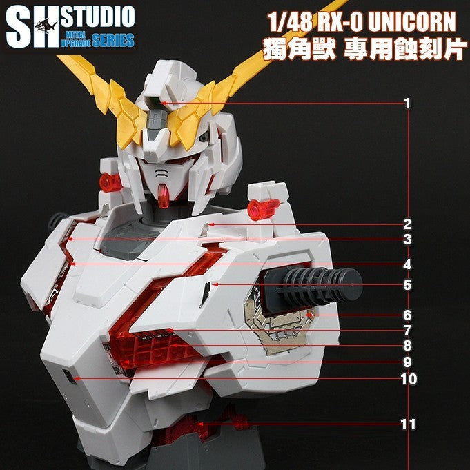 SH STUDIO Upgrade Metal Etching Parts for MEGA 1/48 Unicorn