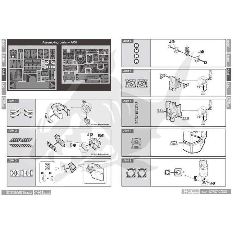 SH STUDIO Upgrade Metal Etching Parts MG 1/100 OVA Unicorn Series