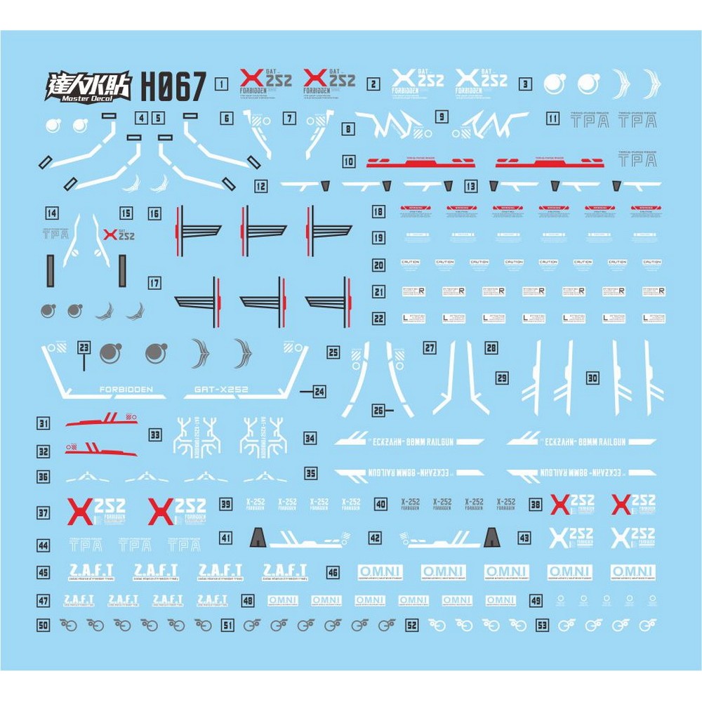 MASTER Water Slide Decal H067 HG 1/144 Forbidden Collectibles