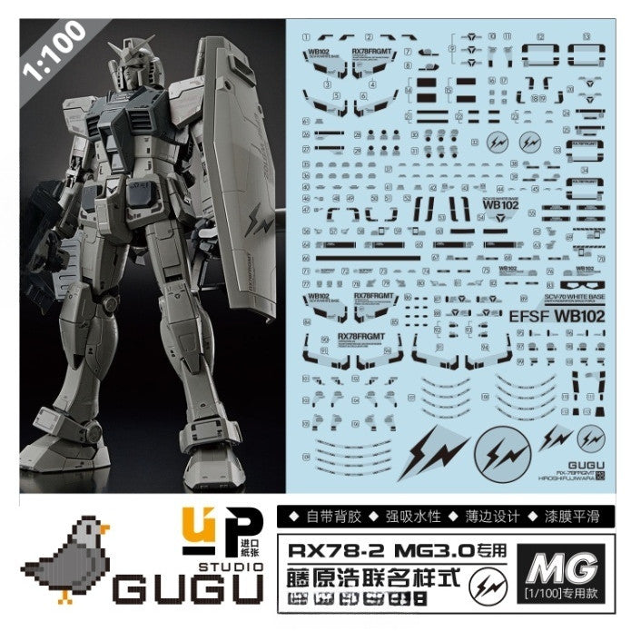GUGU MXD140 MG 1/100 RX78-2 3.0 Hiroshi Fujiwara Type Water Slide Decal (Model not included) GUGUMG012 GUGUMG012