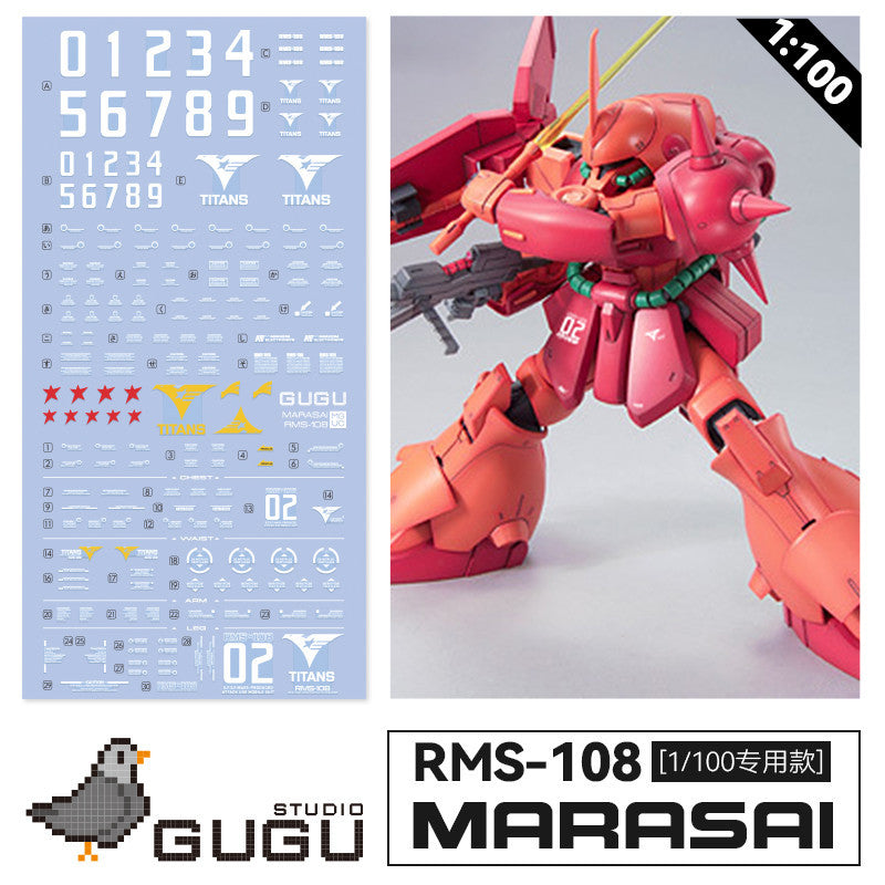 GUGU MG RMS-108 MARASAI Water Slide Decal GUGUMG002
