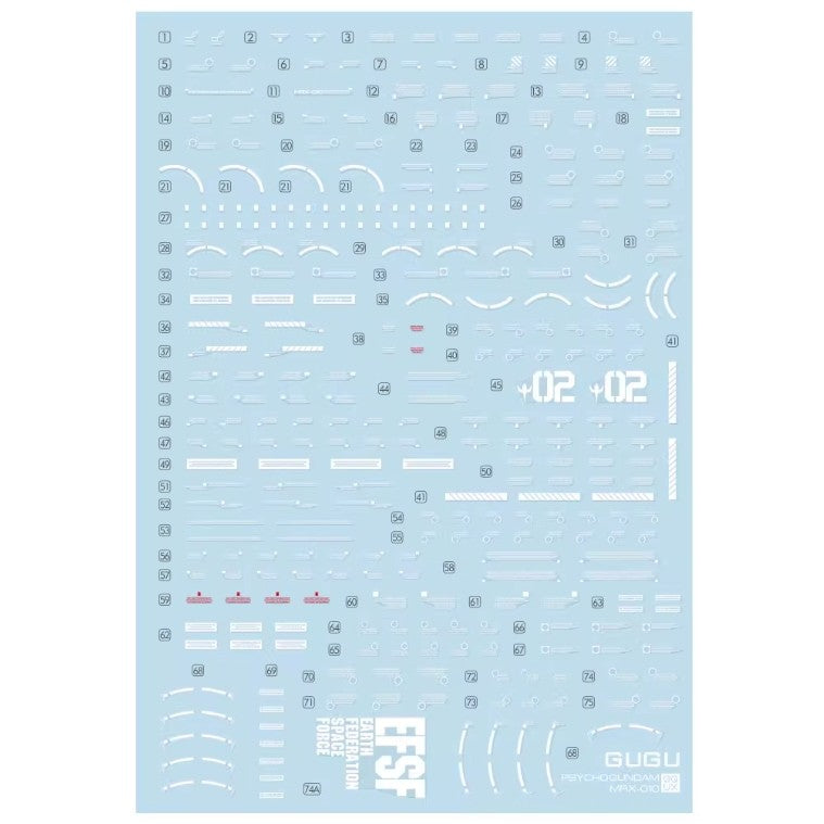 GUGU H261 HG MRX-010 Psycho MK-II MK2 Water Slide Decal (Model not included) GUGUHG019 GUGUHG019