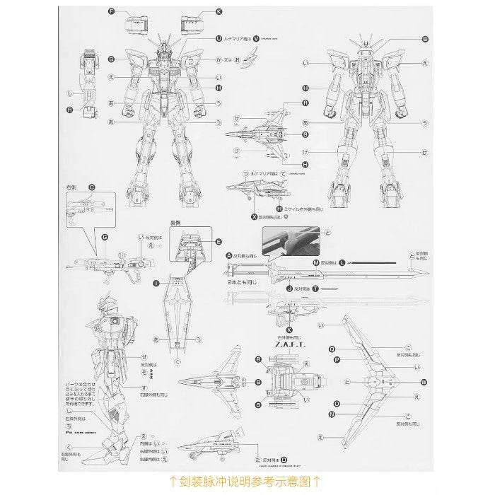GUGU M109 MG 1/100 Force / Sw ord / Blast Impulse 3in1 Water Slide Decal (Model not included) GUGUMG015 GUGUMG015