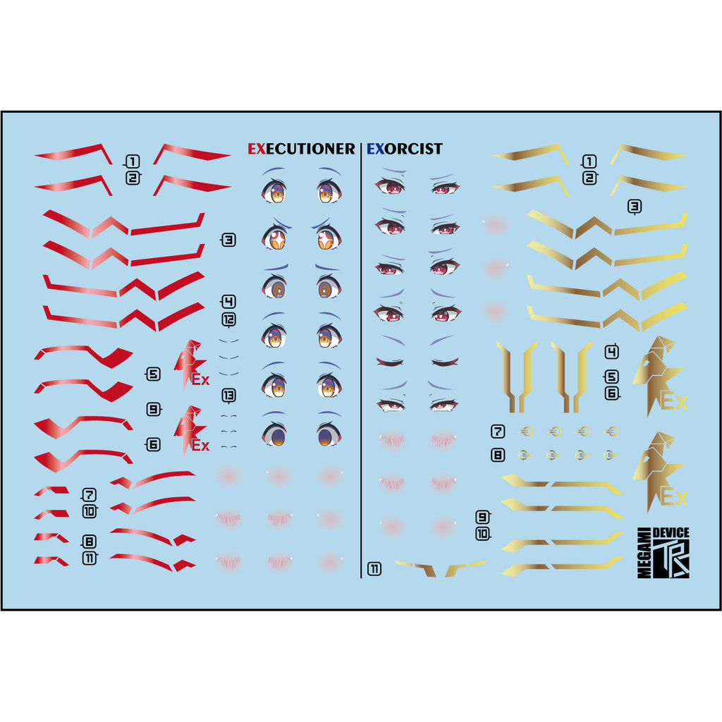 TRS Transamsphere MD MEGAMI DEVICE 13 14 EXECUTIONER+EXORCIST WIDOW FAG FRAME ARMS GIRL FACE Water slide decal TRSQTTO002