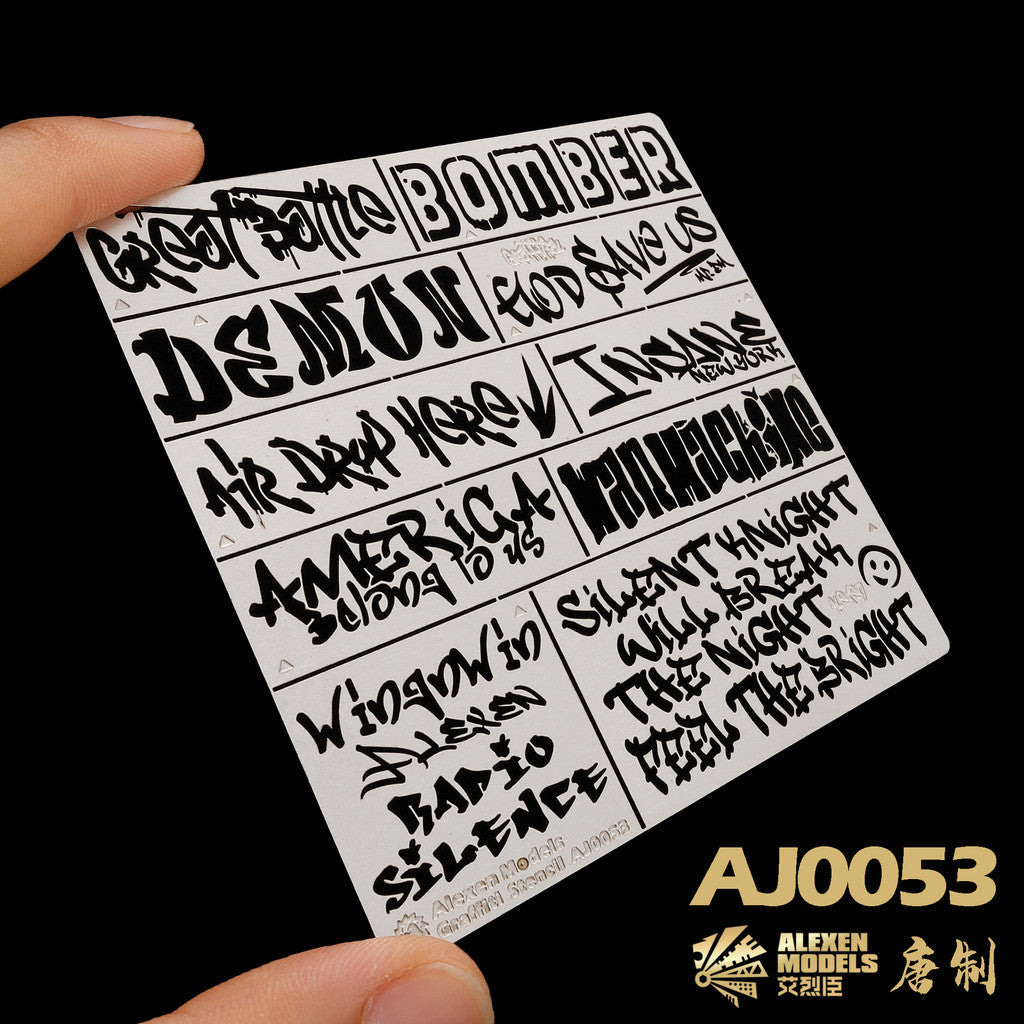 Alexen AJ0052 AJ0053 AJ0054 AJ0055 Stencil Tools for 1/35 1/32 Vehicle Tank Wall Graffiti Spray Stencil